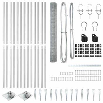 Geschweißter Drahtzaun mit 13 Spike-Posts 1,4x25 m Verzinkter Stahl