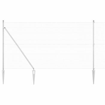 Schweißdrahtzaun mit 13 Spike-Pfosten 1,5x25 m Verzinkter Stahl