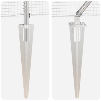 Schweißdrahtzaun mit 13 Spike-Pfosten 1.6x25 m aus verzinktem Stahl
