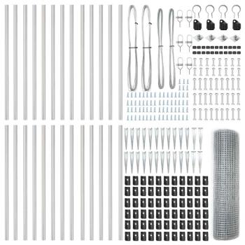 Geschweißter Drahtzaun mit 13 Stift-Elementen 1x50 m Verzinkter Stahl