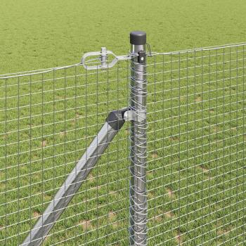 Schweißdrahtzaun mit 13 Erdspitzen 1,2x50 m Verzinkter Stahl