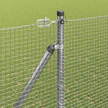 Geschweißter Drahtzaun mit 13 Spitzenpfosten 1,6x50 m Verzinkter Stahl