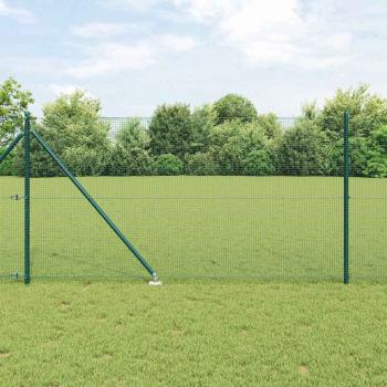 ARDEBO.de - grünes Zaunset Set von 2 Grün Metall 10 x 1 m Langlebig