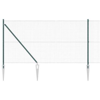Zaunpfosten-Set Set aus 2 Grün Pulverbeschichteter Stahl 10 x 1 m