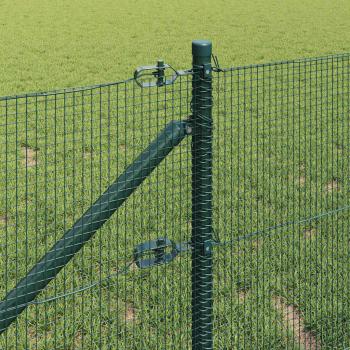 Schweißdrahtzaun mit 13 Pfosten Grün 0.8x25 m Stahl