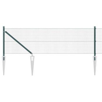 Schweißdrahtzaun mit 13 Pfosten Grün 0.8x25 m Stahl