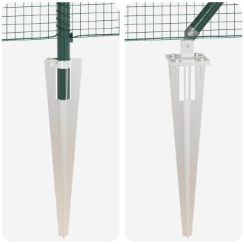 Zaunpfosten-Set 2er Set Grün Metall und PVC 25 x 1 m Langlebig