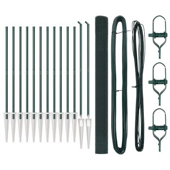 PVC-Zaunpfosten-Set 2er Set Grün PVC 25 x 1,5 m Langlebig