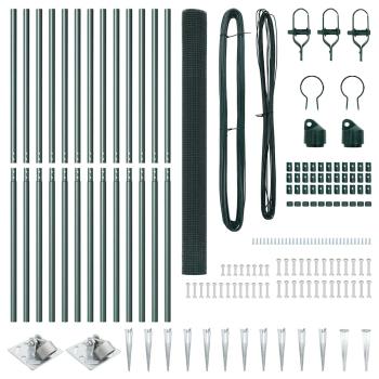PVC-Zaunpfosten-Set 2er Set Grün PVC 25 x 1,5 m Langlebig