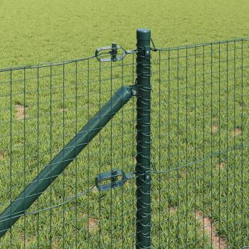Geschweißter Drahtzaun mit 13 Spike-Posts Grün 0,6 x 50 m Stahl