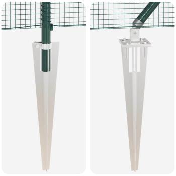 Schweißdrahtzaun mit 13 Spike-Pfosten Grün 1x50 m Stahl