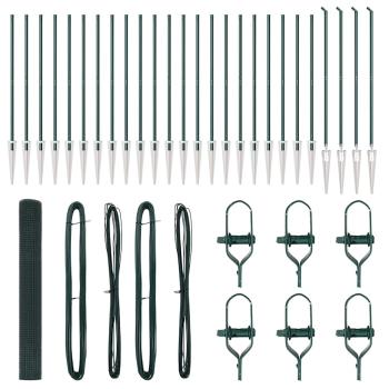 Geschweißter Drahtzaun mit 13 Spitzpfählen Grün 1,2x50 m Stahl
