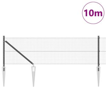 Zaunpfahl-Set Set aus 2 Grau Metall 10 x 0.5 m Langlebig