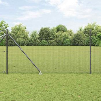 ARDEBO.de - Zaunpfosten Set Set von 2 Schwarz Stahl 10 x 1 m Langlebig
