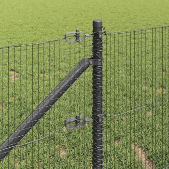 Zaunpfosten Set Set von 2 Schwarz Stahl 10 x 1 m Langlebig