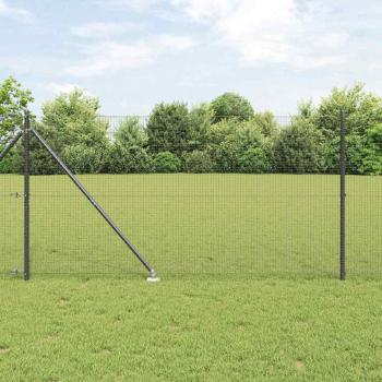 ARDEBO.de - Drahtzaun mit 7 Spike-Posts Grau 1,4x10 m Stahl