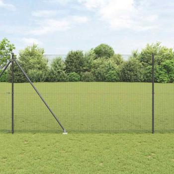 ARDEBO.de - Zaunpfosten-Set 2er Set Grau Stahl 25 x 1,5 m Langlebig