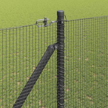Zaunpfosten-Set 2er Set Grau Stahl 25 x 1,5 m Langlebig