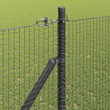 Zaunpfosten Set 2er Set Grau Metall 25 x 1,5 m Langlebig