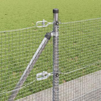 Geschweißter Drahtzaun mit 7 Flanschpfosten 0,4 x 10 m Verzinkter Stahl