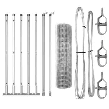 Zaunpfosten Set 10 x 0.5 m Set aus 2 Galvanisierter Stahl