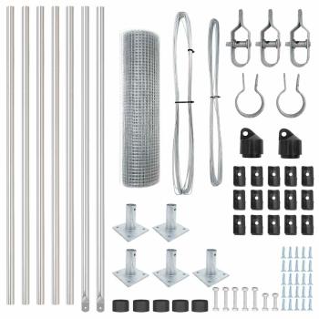 Zaunpfosten Set 10 x 0.5 m Set aus 2 Galvanisierter Stahl