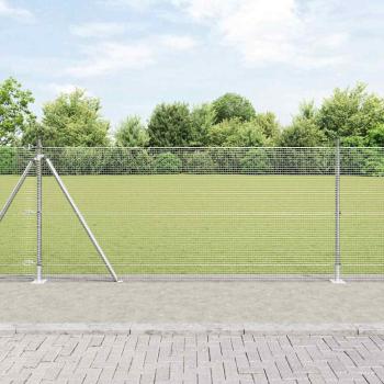 ARDEBO.de - Zaunpfosten-Set 2er Set Verzinkter Stahl 10 x 1 m Robust