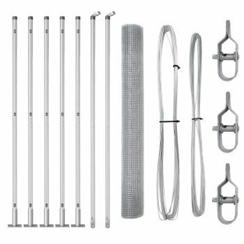 Zaunpfosten-Set 2er Set Verzinkter Stahl 10 x 1 m Robust