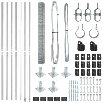 Zaunpfosten Set Set aus 2 Verzinkter Stahl 10 x 1 m Langlebig