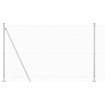 Schweißzaun mit 7 Flanschpfosten 1.4x10 m Verzinkter Stahl