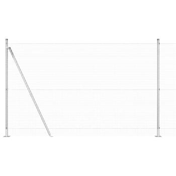 Verbunddrahtzaun mit 7 Flanschpfosten 1,4x10 m Verzinkter Stahl