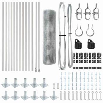 Zaunpfosten-Set 2er Set Verzinkter Stahl 25 x 0,5 m Langlebig
