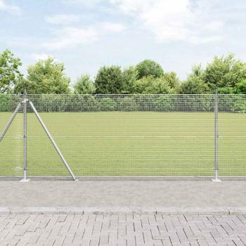 ARDEBO.de - Schutzzaun mit 13 Flanschpfosten 1x25 m aus verzinktem Stahl