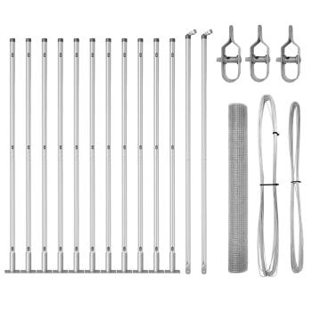 Schutzzaun mit 13 Flanschpfosten 1x25 m aus verzinktem Stahl