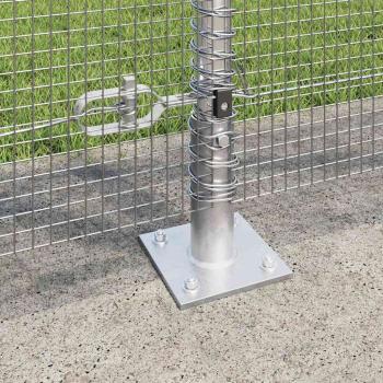 Schweißdrahtzaun mit 13 Flanged Posts 1,2x25 m Verzinkter Stahl