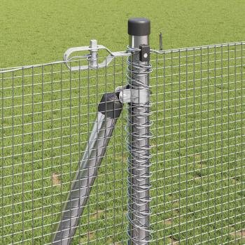 Schweißdrahtzaun mit 13 Flanged Posts 1,2x25 m Verzinkter Stahl