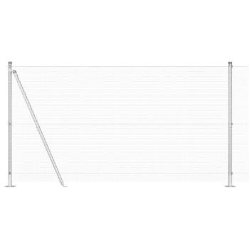 Schweißdrahtzaun mit 13 Flanged Posts 1,2x25 m Verzinkter Stahl