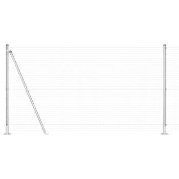 Geschweißter Drahtzaun mit 13 Flanschpfosten 1,2 x 25 m aus verzinktem Stahl