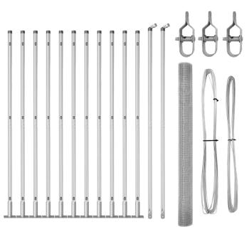 Welded Wire Fence mit 13 Flanschpfosten 1,4x25 m Verzinkter Stahl