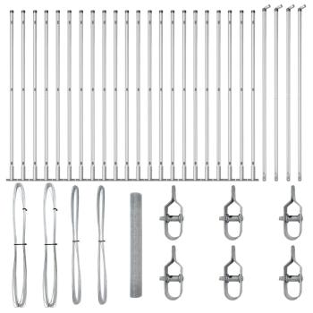 Schweißdrahtzaun mit 13 Flanschen Pfosten 1,2x50 m Verzinkter Stahl