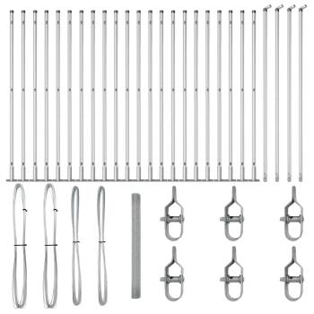 Geschweißter Drahtzaun mit 13 Flanschpfosten 1.4x50 m Galvanisierter Stahl
