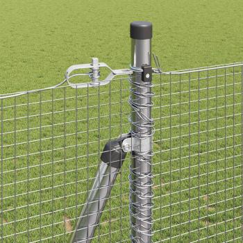 Geschweißter Drahtzaun mit 13 geflanschten Pfosten 1,6x50 m Verzinkter Stahl
