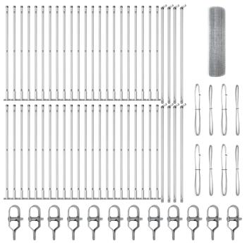 Geschweißter Drahtzaun mit 13 Flanschpfosten 0,4x100 m feuerverzinkter Stahl