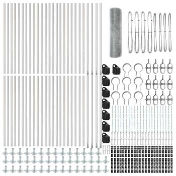 Schweißdrahtzaun mit 13 flanschfreien Pfosten 0.6x100 m verzinkter Stahl