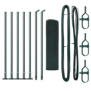 Zaunpfosten Set 2er Set Grün Metall 10 x 0,5 m Robuster