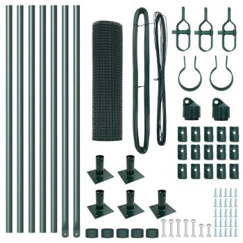 Zaunpfosten Set 2er Set Grün Metall 10 x 0,5 m Robuster