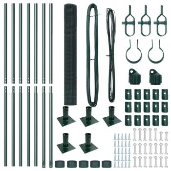 Zaunpfosten-Set Set aus 2 Grün Metall 10 x 1 m Langlebig