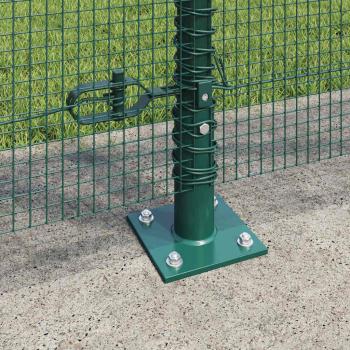 Drahtzaun mit 13 Flanschpfosten grün 1,2x25 m Stahl