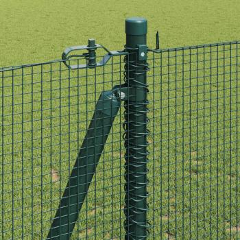 Drahtzaun mit 13 Flanschpfosten grün 1,2x25 m Stahl