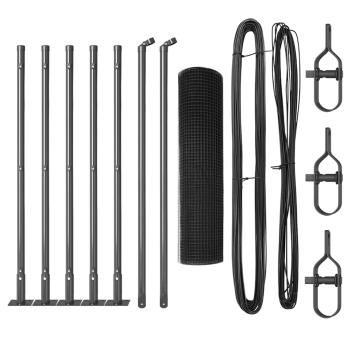 Zaunpfosten-Set 2er Set Grau Stahl 10 x 0.5 m Robust